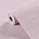 Haimin Grasscloth Wallpaper Textured 24in X 393in Fabric Contact Paper Pink Wall Paper Textured Linen Wallpaper Peel and Stick Self-Adhesive Thick Vinyl Embossed Film Wallpaper (Pink)