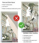Bormia Wall Mural Hand-Painted Tropical Plants Leaves Lines Light Luxury Wallpaper for Living Room Bedroom 151"x105" (Not Self-Adhesive)