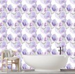 BaoHArtHome Floral Peel and Stick Wallpaper Contact Paper Removable White Purple Leaf Boho Easy Peel Off Vinyl Wall Paper Self Adhesive for Bedroom Living Cabinet Room 17.7 in x 9.8 ft