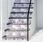 BaoHArtHome Floral Peel and Stick Wallpaper Contact Paper Removable White Purple Leaf Boho Easy Peel Off Vinyl Wall Paper Self Adhesive for Bedroom Living Cabinet Room 17.7 in x 9.8 ft