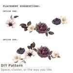 Flortlias Fabric Peel and Stick Floral Wall Decal, Self-Adhesive Peony Flowers Wallpaper, Rose Sticker for Living Room Bedroom Wall Decor, Eden Garden A-3 PCs