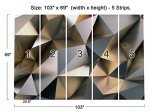 Cliouar-Metal Polygon Geometry Wall Mural Wallpaper for Bedroom Living Room 103" x 69" (Not Self Adhesive)