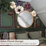 Flortlias Fabric Peel and Stick Floral Wall Decal, Self-Adhesive Peony Flowers Wallpaper, Rose Sticker for Living Room Bedroom Wall Decor, Eden Garden A-3 PCs