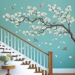 DECOWALL SG4-2317 Oriental Flower Tree Wall Stickers declas Kids Bedroom Cherry Blossom Birds Branch décor Decoration Floral Home Living Removable Nursery Mural DIY Room