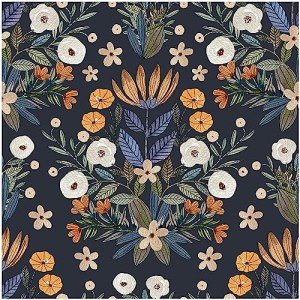 Floralplus Peel and Stick Wallpaper Boho Removable Wallpaper for Bathroom Dark Floral Wallpapers Adhesive Leaf Floral Contact Paper for Renter Wall Decor Vinyl Forest Wall Paper 118 x 17.5 in