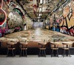 Cliouar-Tunnel Trendy Graffiti Wall Mural wallpaper-103 x 69"