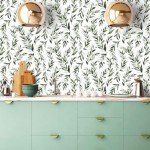 Livebor Green Leaf Wallpaper Peel and Stick Leaf Contact Paper 17.7inch x 393.7inch Green Peel and Stick Wallpaper Modern Farmhouse Wallpaper Neutral Sage Wallpaper Self Adhesive Decorative Paper