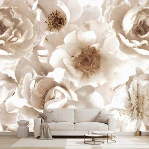 WXHFM - Floral wallpeper for Girls Bedroom Modern Flower Living Room Wall Mural - 91"x65"（Not Peel and Stick）