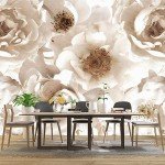 WXHFM - Floral wallpeper for Girls Bedroom Modern Flower Living Room Wall Mural - 91"x65"（Not Peel and Stick）