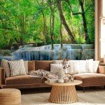 artgeist Wall Mural Waterfall 116x91 in - XXL Peel and Stick Self-Adhesive Wallpaper Removable Large Sticker Foil Wall Decor Print Picture Image Design Landscape Nature Lake 100403-180