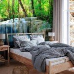 artgeist Wall Mural Waterfall 116x91 in - XXL Peel and Stick Self-Adhesive Wallpaper Removable Large Sticker Foil Wall Decor Print Picture Image Design Landscape Nature Lake 100403-180