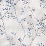 VaryStyle 17.7"x118" Grey Blue Tree Branches Wallpaper Peel and Stick Wallpaper Tree Twigs Leaf Mural Grasscloth Wallpaper Self Adhesive Removable Leaves Contact Paper for Cabinets Bedroom Bathroom