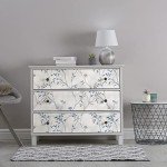 VaryStyle 17.7"x118" Grey Blue Tree Branches Wallpaper Peel and Stick Wallpaper Tree Twigs Leaf Mural Grasscloth Wallpaper Self Adhesive Removable Leaves Contact Paper for Cabinets Bedroom Bathroom