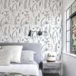 JiffDiff Black and White Peel and Stick Wallpaper Vintage Floral Contact Paper Wheat Meadow Removable Self Adhesive Wal Paper 17.3in x 39.3ft