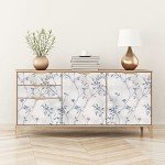 VaryStyle 17.7"x118" Grey Blue Tree Branches Wallpaper Peel and Stick Wallpaper Tree Twigs Leaf Mural Grasscloth Wallpaper Self Adhesive Removable Leaves Contact Paper for Cabinets Bedroom Bathroom