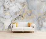 TUNDJ - Abstract Marble Wallpaper Gold Art Textured Wall Mural Office Living Room（Not Peel and Stick）