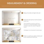 TUNDJ - Abstract Marble Wallpaper Gold Art Textured Wall Mural Office Living Room（Not Peel and Stick）