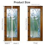 ChezMax Door Stickers Decals 3D Door Murals Peel and Stick, Removable Decorative Vinyl Wallpaper Waterproof Self Adhesive Wall Covers Poster for Home Office Decoration Floral Glass 30.3" W x 78.7" H