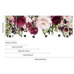 Flortlias Fabric Peel and Stick Floral Wall Decal, Self-Adhesive Peony Flowers Wallpaper, Rose Sticker for Living Room Bedroom Wall Decor (Burgendy Pink Rose Garden)