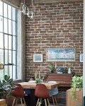 Timeet 3D Vintage Brown Brick Wallpaper 17.7"×393.7" Brick Peel and Stick Wallpaper Brick Wallpaper Brick Self Adhesive Film Faux Textured Wallpaper Stone Look Wall Paper Home Decor Vinyl
