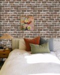 Timeet 3D Vintage Brown Brick Wallpaper 17.7"×393.7" Brick Peel and Stick Wallpaper Brick Wallpaper Brick Self Adhesive Film Faux Textured Wallpaper Stone Look Wall Paper Home Decor Vinyl