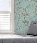 Scalamandre SCS3846 Robin Egg Chinoise Exotique Self Adhesive Wallpaper, Blue