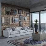 Timeet 3D Vintage Brown Brick Wallpaper 17.7"×393.7" Brick Peel and Stick Wallpaper Brick Wallpaper Brick Self Adhesive Film Faux Textured Wallpaper Stone Look Wall Paper Home Decor Vinyl