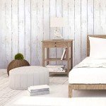 CiCiwind 393"X17.7"Wood Peel and Stick Wallpaper White Wood Wallpaper Self Adhesive Removable Wallpaper Vintage Wood Plank Contact Paper for Bathroom Decor Walls Covering Wardrobe Large Size Vinyl