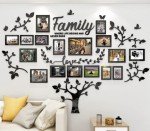 Luming DIY Wall Decor Living Room Family Tree Wall Decor Sticker 3D Picture Frames Collage Wall Decor Living Room Wall Decor, Black 1