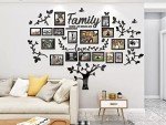 Luming DIY Wall Decor Living Room Family Tree Wall Decor Sticker 3D Picture Frames Collage Wall Decor Living Room Wall Decor, Black 1