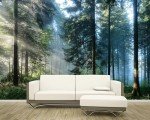 Fightal - Nature Forest Tree Mural Woodland Landscape Backgrounds Cottage Jungle Wallpaper Extra Large Wall murals for Bedroom Living Room（not Peel and Stick）- 108“x 75"