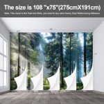 Fightal - Nature Forest Tree Mural Woodland Landscape Backgrounds Cottage Jungle Wallpaper Extra Large Wall murals for Bedroom Living Room（not Peel and Stick）- 108“x 75"