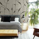 RoomMates RMK12208M Nikki Chu Taupe and Black Peel and Stick Wallpaper Mural