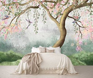 MFWFM Forest Wallpaper Fantasy Forest and Bird Wall Mural for Bedroom Living Room Dining Room(Not Peel n' Stick)