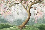 MFWFM Forest Wallpaper Fantasy Forest and Bird Wall Mural for Bedroom Living Room Dining Room(Not Peel n' Stick)