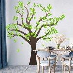 Amaonm Removable Cartoon Giant Brown Tree Wall Decals DIY Leaves Wall Sticker Peel and Stick Wall Decor for Nursery Kids Girls Nursery Room Bedroom Living Room Offices Kindergarten Decoration(Tree)