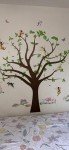 Amaonm Removable Cartoon Giant Brown Tree Wall Decals DIY Leaves Wall Sticker Peel and Stick Wall Decor for Nursery Kids Girls Nursery Room Bedroom Living Room Offices Kindergarten Decoration(Tree)