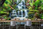 FLFK 3D Mountain Spring Small Waterfall Self-Adhesive Wall Mural Natural Landscape Wallpaper Removable Wall Stickers Large Posters Home Decoration 118x78.7 inches