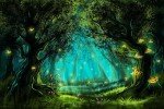 Wmjurel Fantasy Forest Wallpaper, Large Wall Background Mural for Living Room Sofa Background Wall Mural(Non-self-Adhesive)