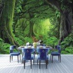 LILOKKO Custom Forest Wall Mural Rainforest 3D Peel and Stick Wallpaper Large Nature Scenery Wall Mural for Bedroom Living Room Wallpapers