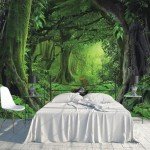 LILOKKO Custom Forest Wall Mural Rainforest 3D Peel and Stick Wallpaper Large Nature Scenery Wall Mural for Bedroom Living Room Wallpapers