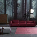 Forest Wall Mural Woodland Wallpaper Mural 148" Wx 98" H Foggy Large Peel and Stick Mural Paint Canvas Removable Art Murals for TV Background Bedroom Office, Dark Blue