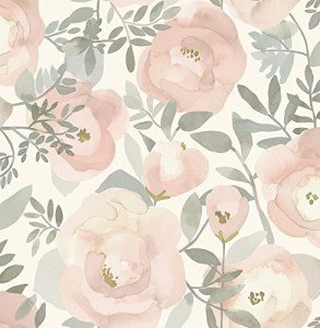 NuWallpaper Rose Peachy Keen Peel & Stick Wallpaper