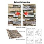 Yancorp 32.8ft Peel and Stick Wallpaper Stone Brick Wallpaper Self-Adhesive Backsplash Decorative Wallpaper Wall Covering