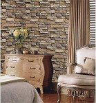 Yancorp 32.8ft Peel and Stick Wallpaper Stone Brick Wallpaper Self-Adhesive Backsplash Decorative Wallpaper Wall Covering