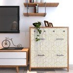MelunMer Geometric Peel and Stick Wallpaper Gold 393In L 17.7In W Self Adhesive Removable Wallpaper for Bedroom/Bathroom Waterproof Modern Contact Paper for Cabinets Gold Contact Paper Shelf Liner