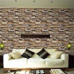 Yancorp 32.8ft Peel and Stick Wallpaper Stone Brick Wallpaper Self-Adhesive Backsplash Decorative Wallpaper Wall Covering