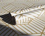 MelunMer Geometric Peel and Stick Wallpaper Gold 393In L 17.7In W Self Adhesive Removable Wallpaper for Bedroom/Bathroom Waterproof Modern Contact Paper for Cabinets Gold Contact Paper Shelf Liner
