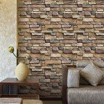 Yancorp 32.8ft Peel and Stick Wallpaper Stone Brick Wallpaper Self-Adhesive Backsplash Decorative Wallpaper Wall Covering