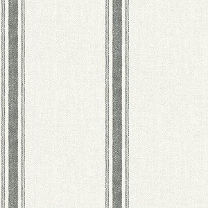 Chesapeake 3115-12461 Linette Fabric Stripe Wallpaper, Black
